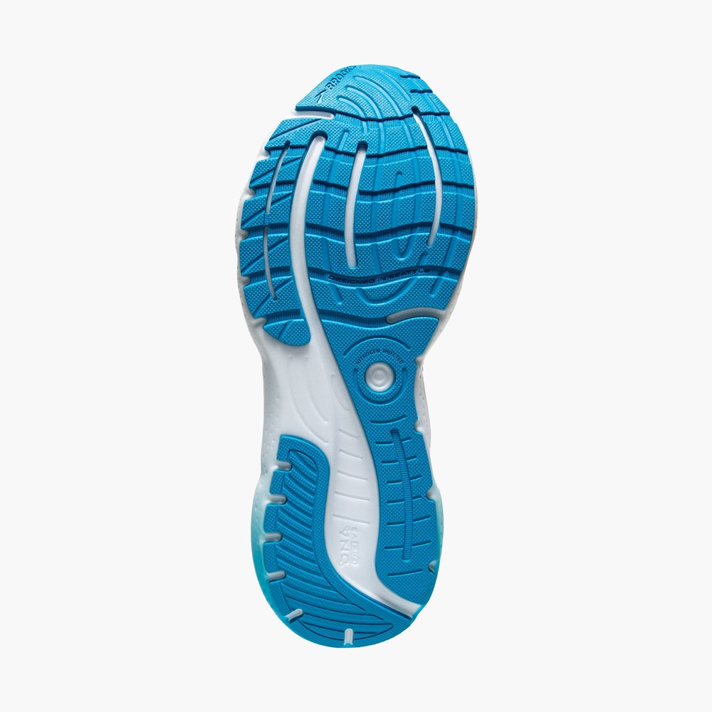 Chaussures Running Route Brooks Glycerin 20: Road Blanche Bleu Homme | FJE-9773048